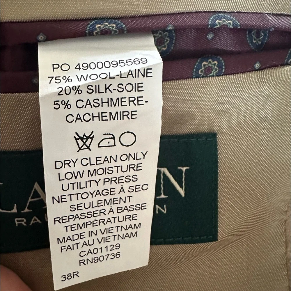 LAUREN RALPH LAURE WOOL SILK CASHMERE CLASSIC BLAZER SIZE 38